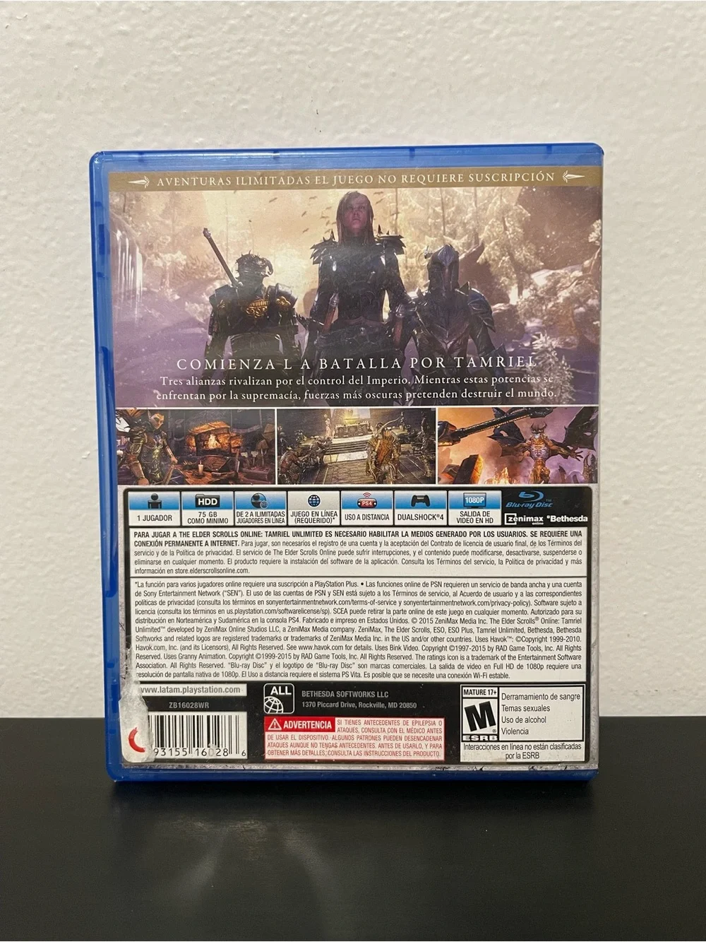 Elder Scrolls Online Tamriel Unlimited PS4 PlayStation 4 CIB Video Game 2015